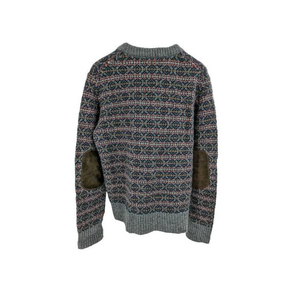 Mauritz Archive H&M Men Elbow Patch Knitted Fair Isle Sweater Multicolor Size La - Picture 6 of 13